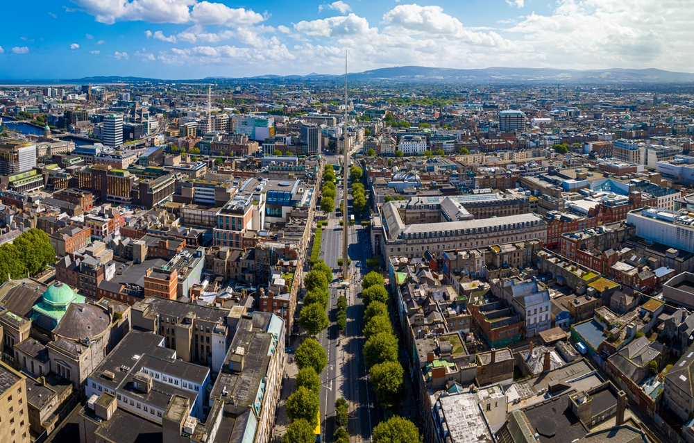 Aerial,View,Of,General,Post,Office,Of,Dublin,On,O’connell Dublin, Ireland