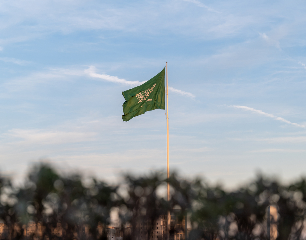 Saudi,Arabia,Flag,Waving,In,The,Wind,,Al,Khobar,,Eastern Saudi Arabian Flag